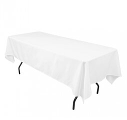 6ft Rectangular White Linen (Lap Length)