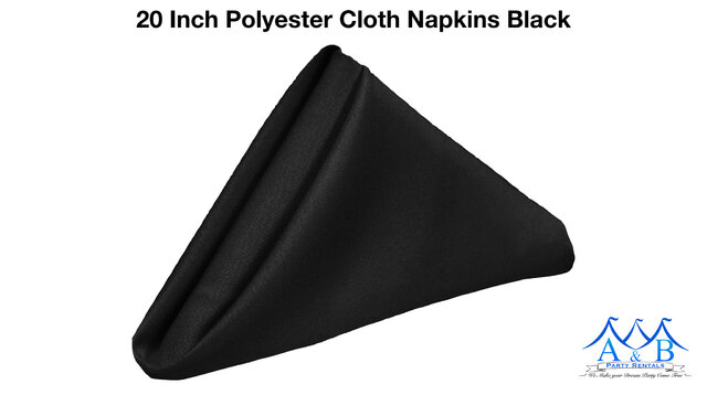 20 Inch Polyester Cloth Napkins Black