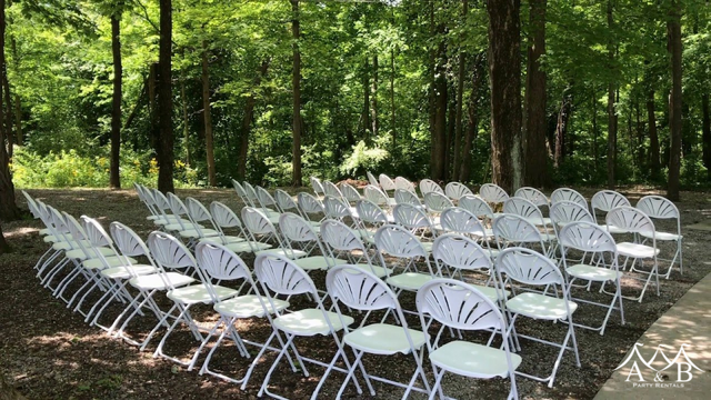 Fan Back White Chair Rental | A&B Party Rentals