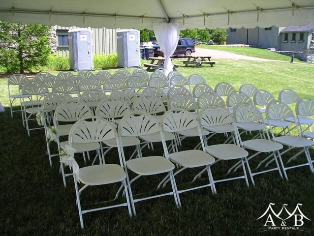 Fan Back White Chair Rental | A&B Party Rentals