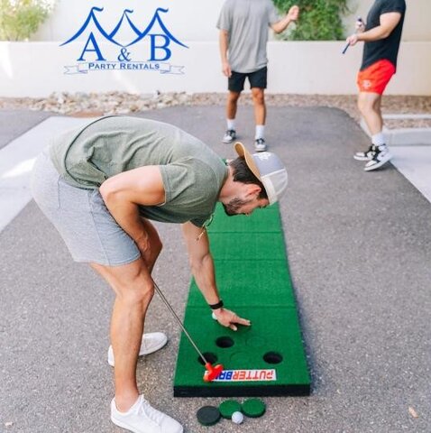 PutterBall Golf Pong Game takes two classic games—mini golf and beer pong