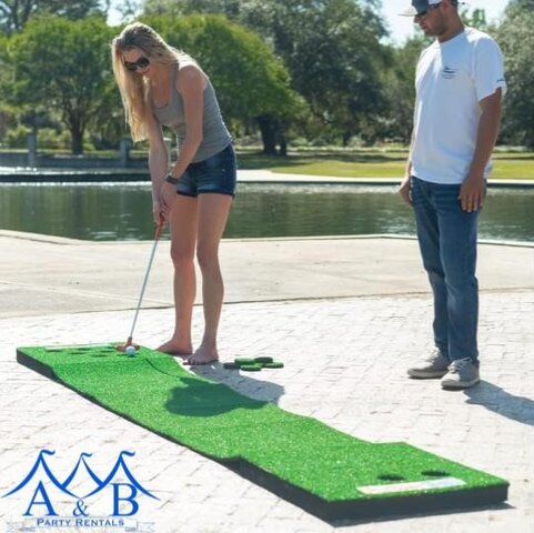 PutterBall Golf Pong Game takes two classic games—mini golf and beer pong