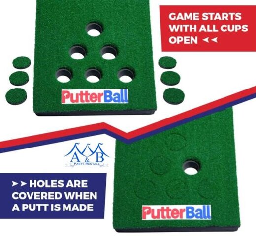 PutterBall Golf Pong Game takes two classic games—mini golf and beer pong