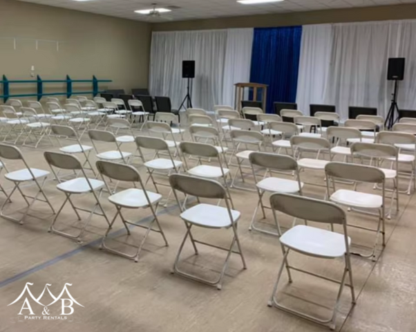 White Plastic Folding Chair Rentals | A&B Party Rentals