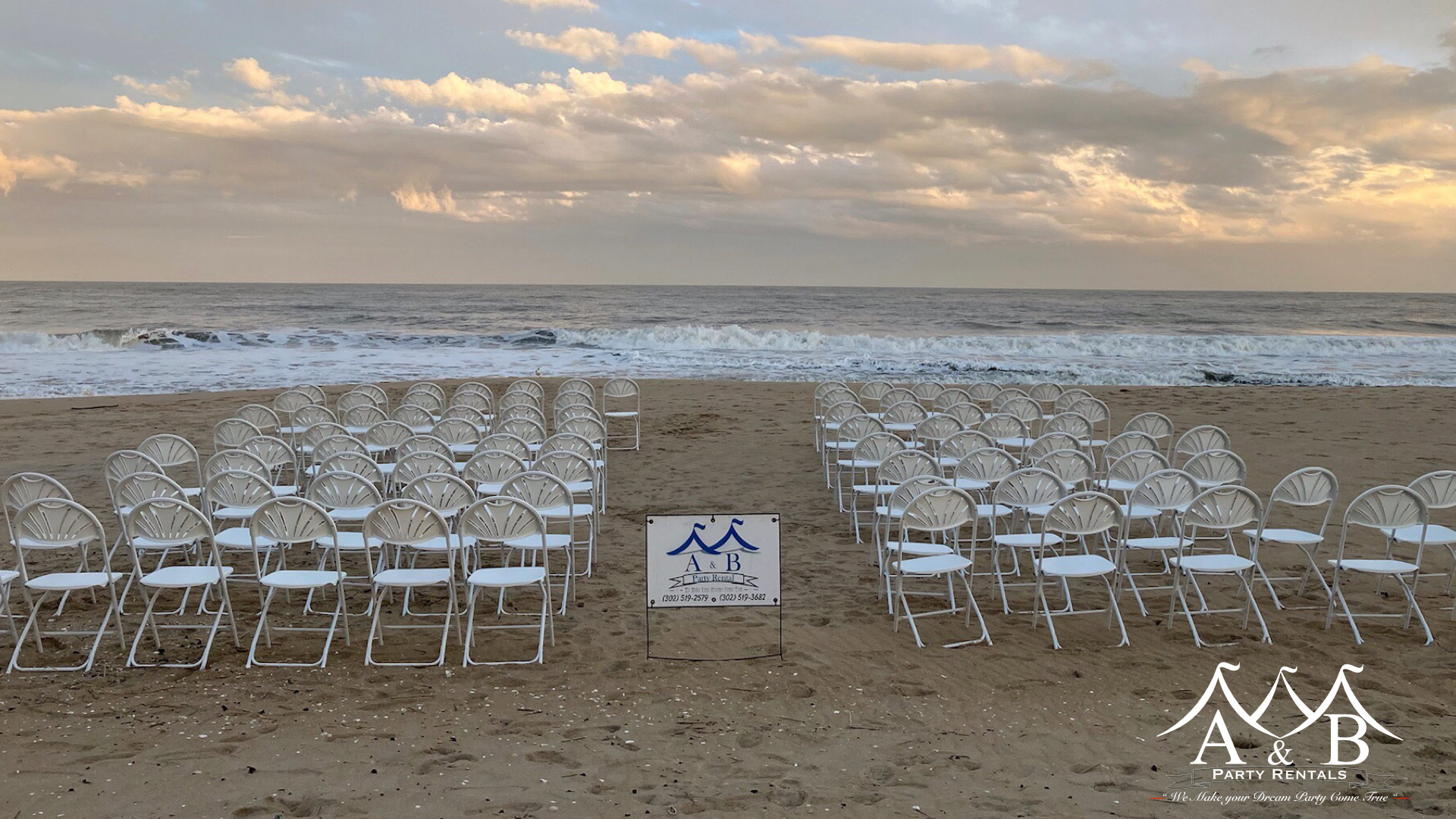 Beautiful chair rentals for beach wedding in Crissfield, MD