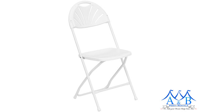 Fan Back White Chair