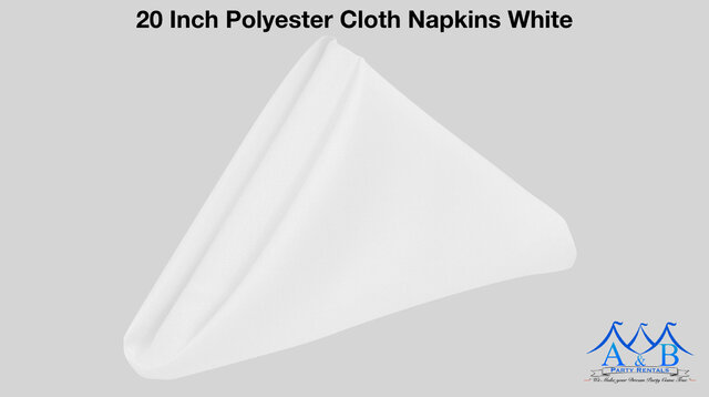 20 Inch Polyester Cloth Napkins White