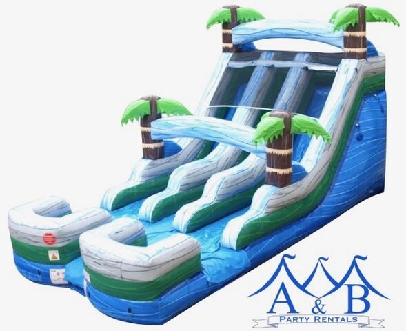 double lane water slide rental 15 ft Tropical