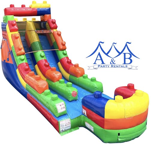 15 ft Mega Bloques Splash Water Slide Rental