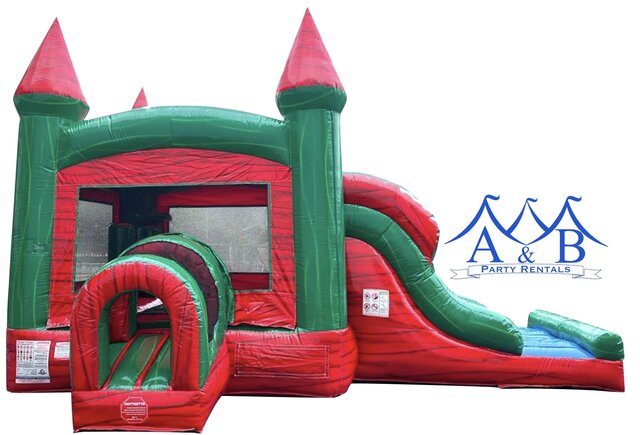 Double Lane Watermelon Combo Bounce House Rental