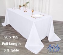 White Linen for 6ft Tables Full Length