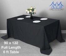 Black Linen for 6ft Tables Full Length