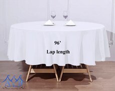 White Round Linen 96’ Lap Length 