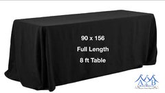 Black Linen for 8ft Tables Full Length