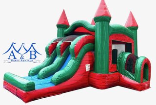 Double Lane Watermelon Combo Bounce House Rental