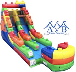 15 ft Mega Bloques Splash Water Slide Rental