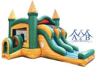 Double Lane Lava Castle Bounce House Rental