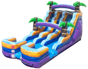 15 ft Tropical Purple Double Lane Water Slide Rental 