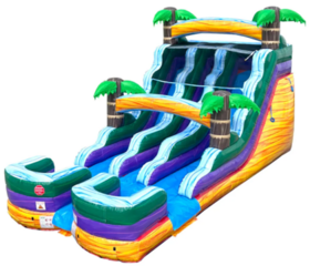 15 ft Tropical Yellow Double Lane Water Slide Rental 