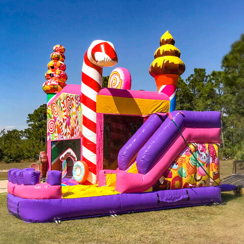 bright colored bounce house FL