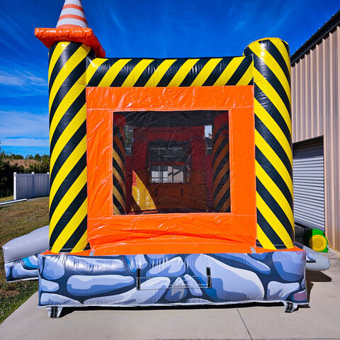 construction themed bounce house 