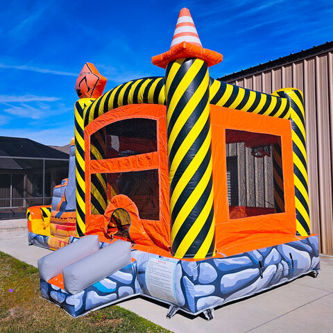 construction theme bounce house slide