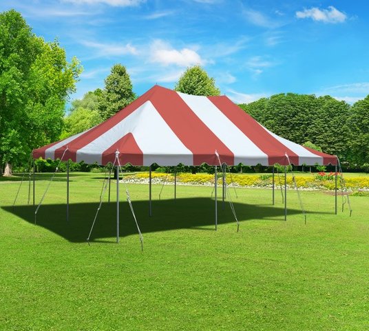 20 x 30 Red White Pole Tent
