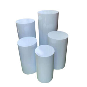 5pc white cylinder stands