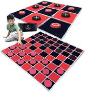2-IN-1 VINTAGE CHECKERS AND TIC TAC TOE