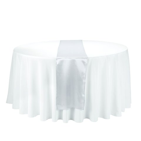 14 X 108 In. Satin Table Runner Silver
