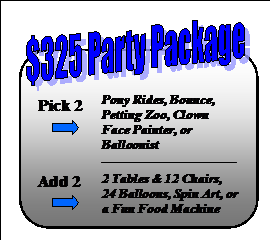 $325 Party Package