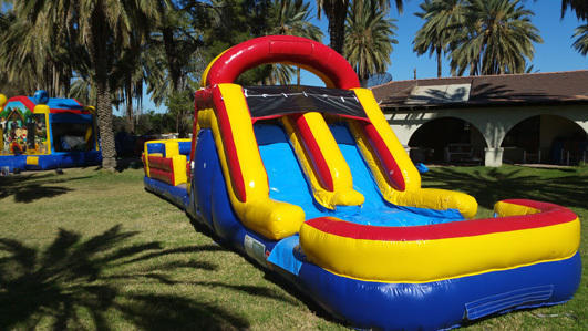 Double Water Slide with Landing Pool