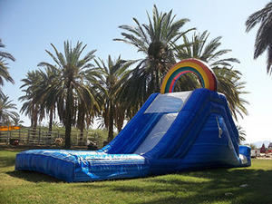 Rainbow Water Slide with Landing Pool