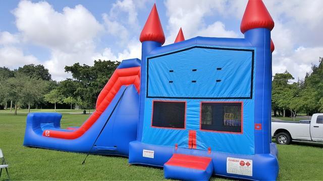 4in1 Giant Blue Castle Combo with dry slide