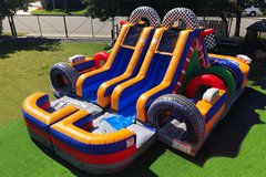 Twin Turbo Dual Lane Racing Obstacle Course with Dry Slide or Water Slide