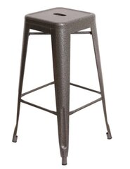 Stool Metal Hammered Grey