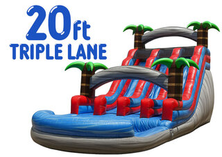 [NEW] Tropical Laguna 20ft Triple Lane Water Slide