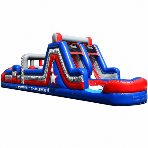 45ft Obstacle Course Patriot Challenge Water Slide