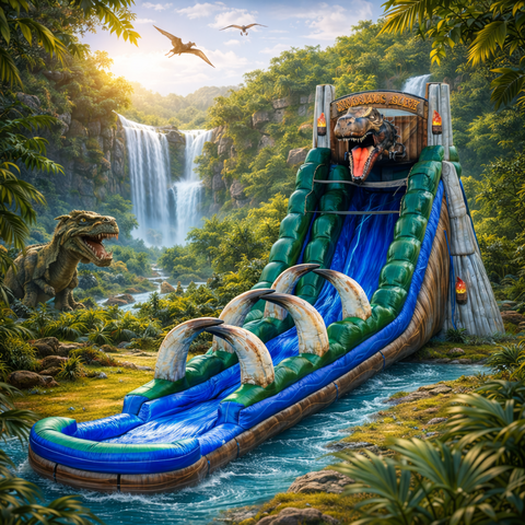 24’ Jurassic Slide with Slipnslide 