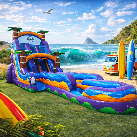 22’ Double Lane Hurricane  Water Slide