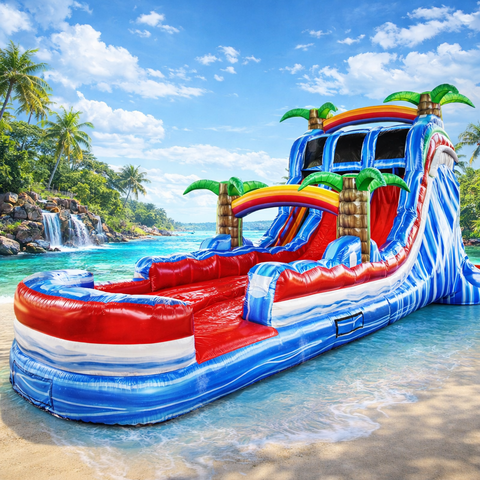 20’ American Tropics Double Lane Water Slide