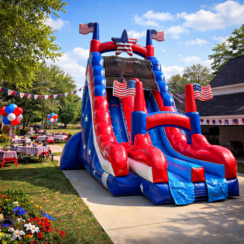 27’ Stars and Stripes Double Lane Slide
