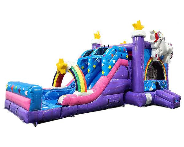 Unicorn Bounce House With Slide (Dry)