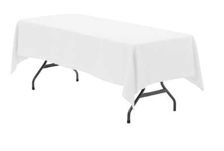 White Rectangle Linen for 6ft Table