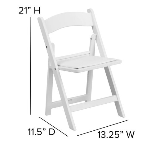 Kids White Resin Folding Chair