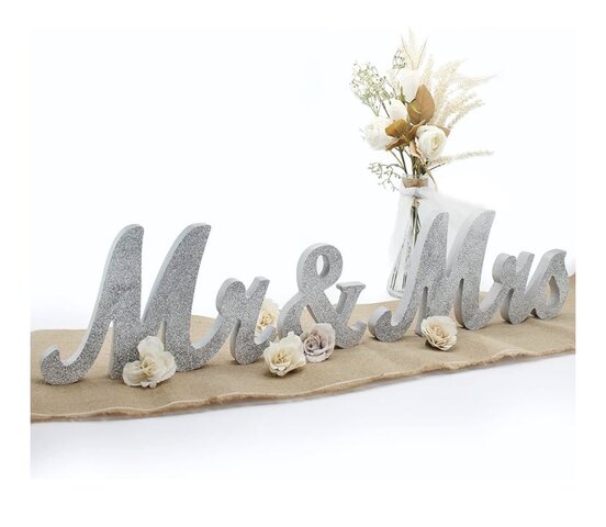 Mr and Mrs Signage Silver 