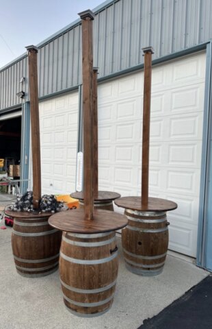 Wine Barrel Light Post