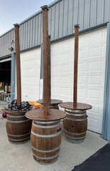 Wine Barrel Light Post