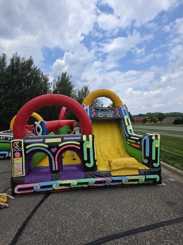 Neon Rush Obstacle Course and Giant Slide 