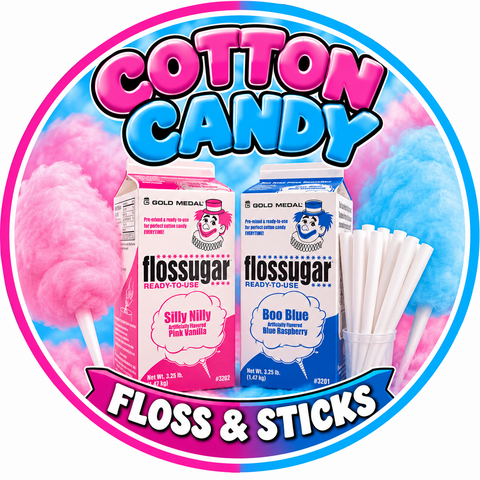 Cotton Candy Floss and Cones Supply Package 